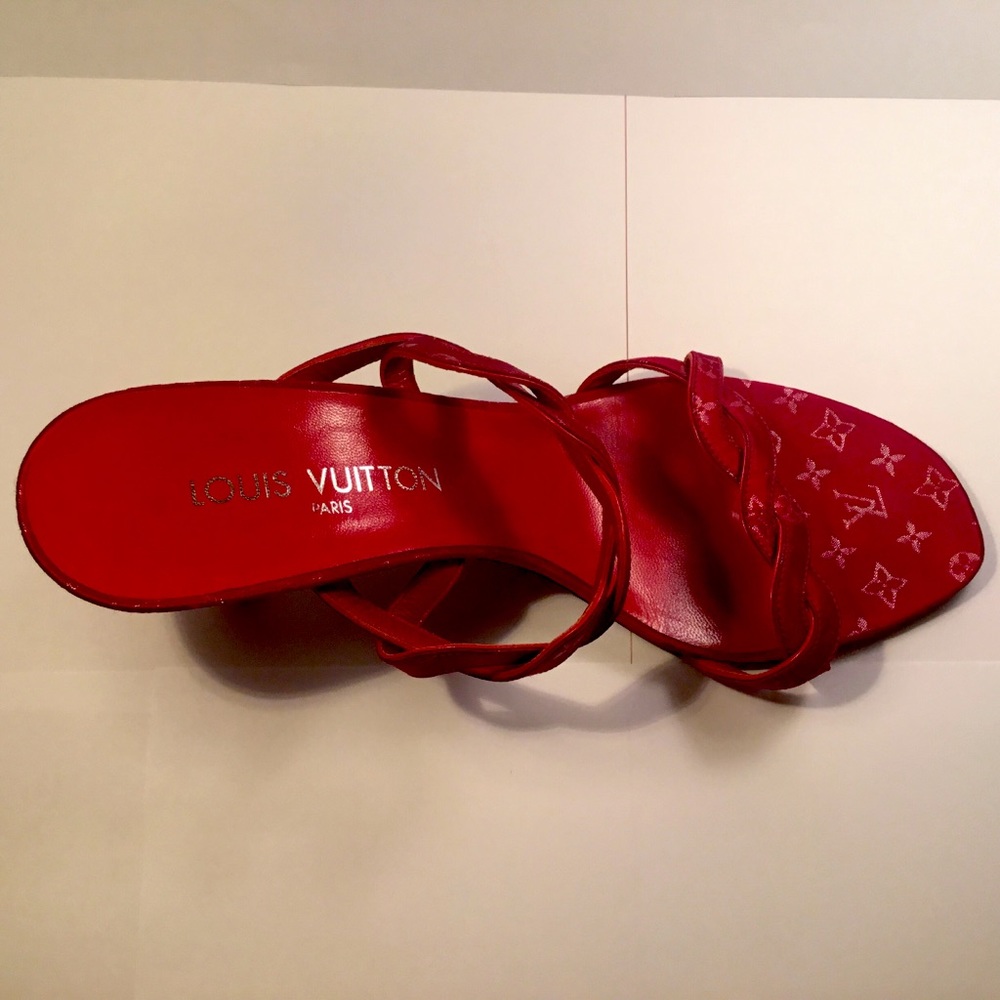 Louis Vuitton Red Monogram Sandal Size 39.5 - Picture 4 of 4